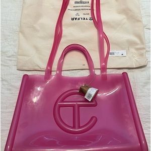 Melissa x Telfar Pink Jelly Large tote